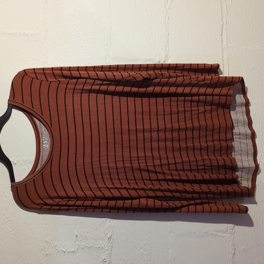 24/7 by Maurices, Brown and Black Striped Long Sleeve